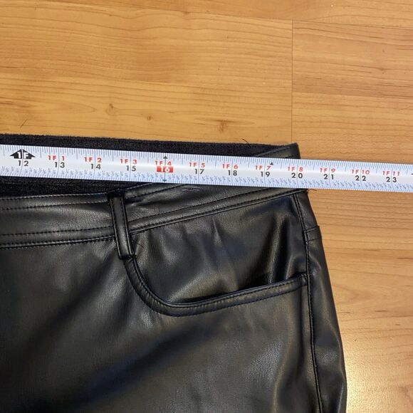 HALOGEN Nordstrom Faux Leather Straight Leg‎ Trousers Black Pants -Size 18W NEW - Picture 6 of 11